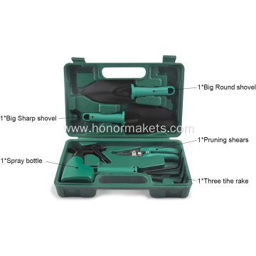 Customized Portable Garden Work Tools Set Gardening Tools for Home useful green Garden Tool Set With Carrying Case